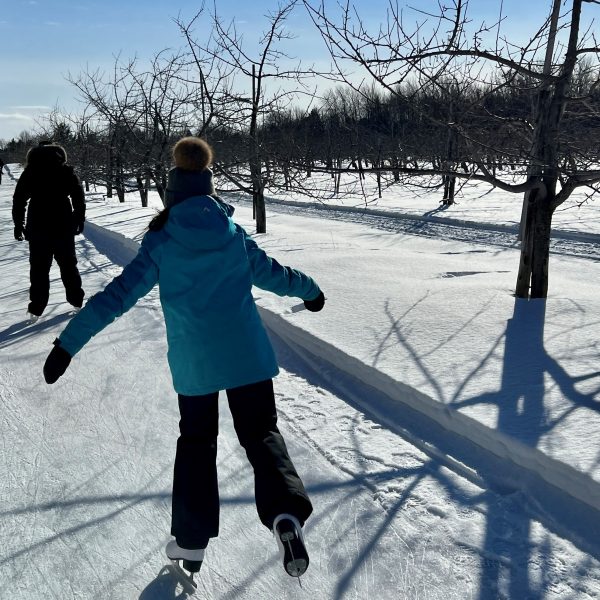 Skating, snowshoeing and mysteries at Verger Labonté