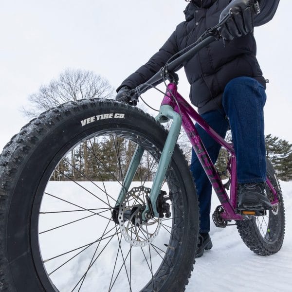 Night on fatbike at the Parc nature Pointe-des-Cascades